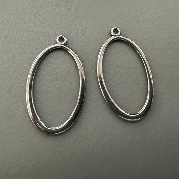 Authentic Pandora COMPOSE Whispers Sterling Silver Hoops - EUC (No Posts) - Picture 3 of 9